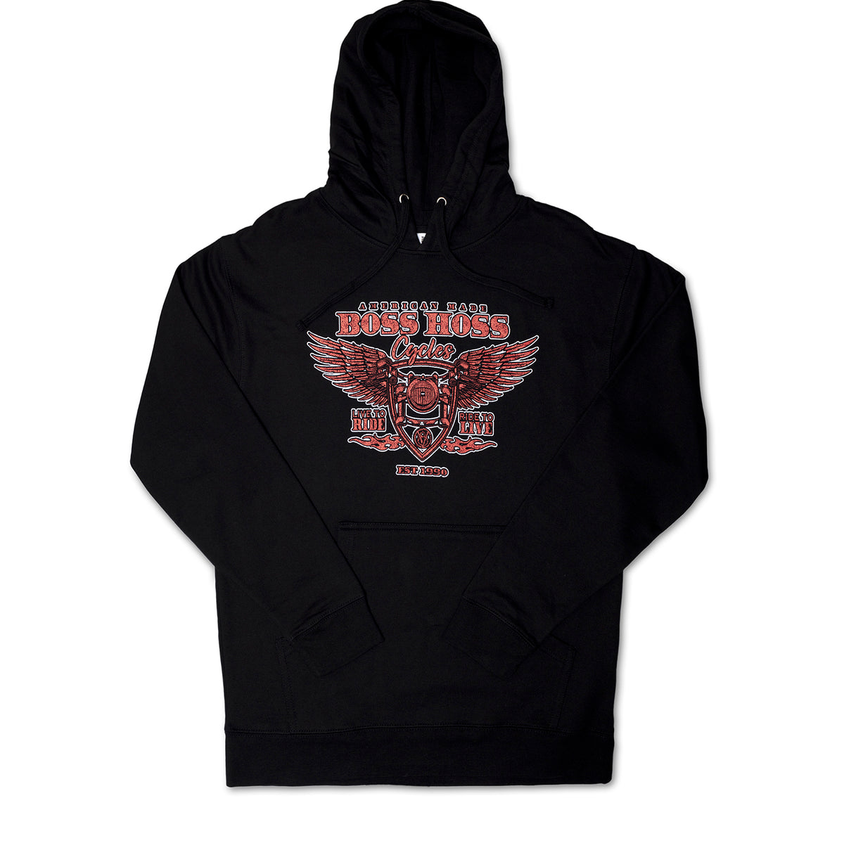 Live to Ride Red Print Fleece Hoodie – Boss Hoss Store